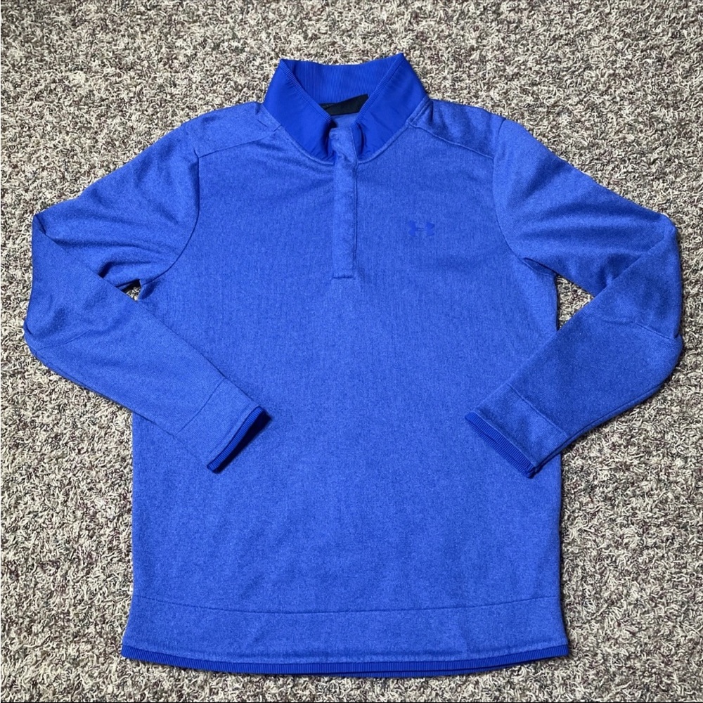 Under Armour Golf Loose ColdGear Pullover High Neck 1/4 Snap Shirt Long Sleeve L